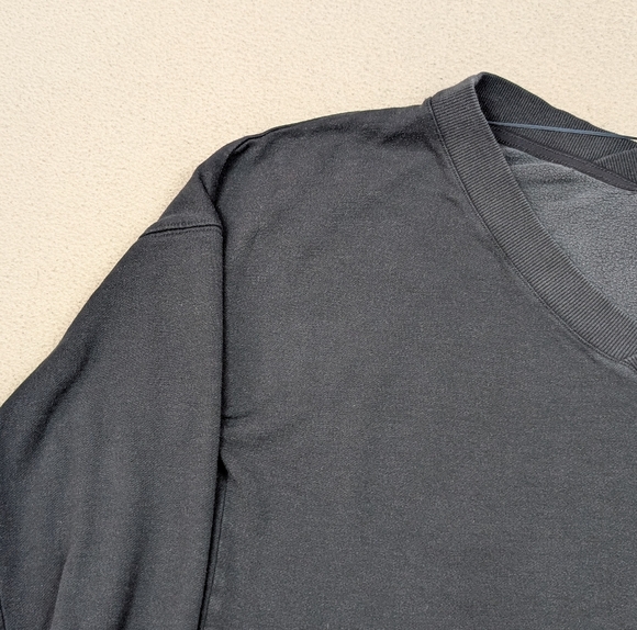 Nike Yoga Luxe Fleece V-Neck Cropped Sweatshirt Black Size XS - Picture 3 of 15